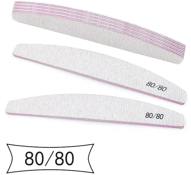 10 개/몫 네일 믹스 컬러 80/100/150/180/240 그릿 전문 사포 큐티클 리무버 버퍼 매니큐어 도구 세트, 01 Pink 10pcs 80 80