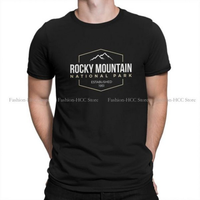 등산티셔츠 Rocky Mountain National 공원 패션 폴리에스터 티셔츠 야외 스포츠 등반 남성 그래픽 스트리트웨어 O넥