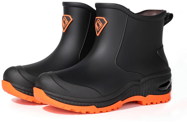 YANGTA 남성 경량 패션 레인부츠 미끄럼방지 쿠션 방수 장화 낚시 캠핑 야외 작업용 레인슈즈
