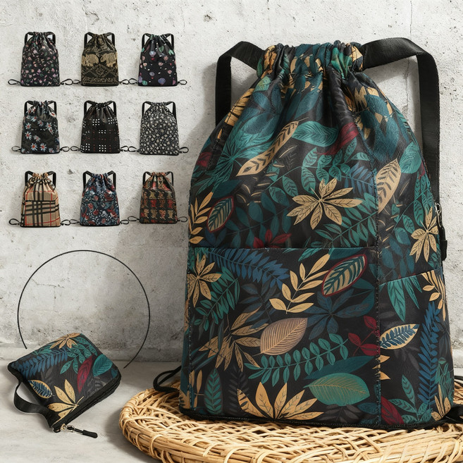 yuyuzi-804대용량 접이식 백팩 휴대용 보조 가방 방수 다기능 수납 가방 등산 출퇴근 여행용 세련된 디자인