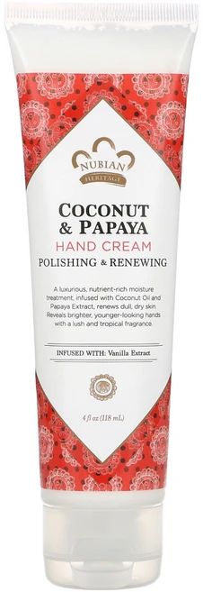 Nubian Heritage 핸드크림 코코넛 파파야 118ml(4fl oz) 2팩, 1개, 118ml - 쿠팡
