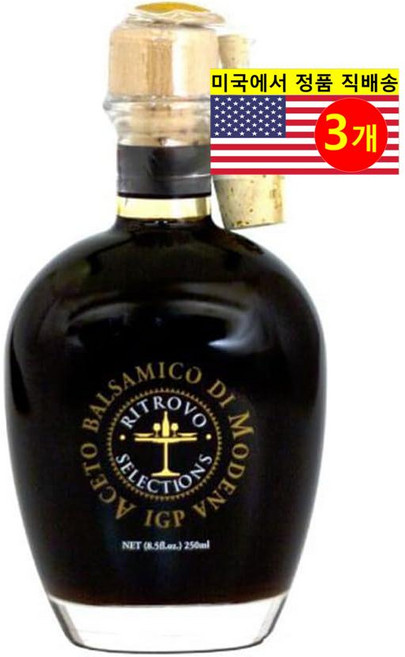 RITROVO SELECTIONS 이태리 전통 모데나 6년 숙성 애플 발사믹 식초 250ml 1개, 3개
