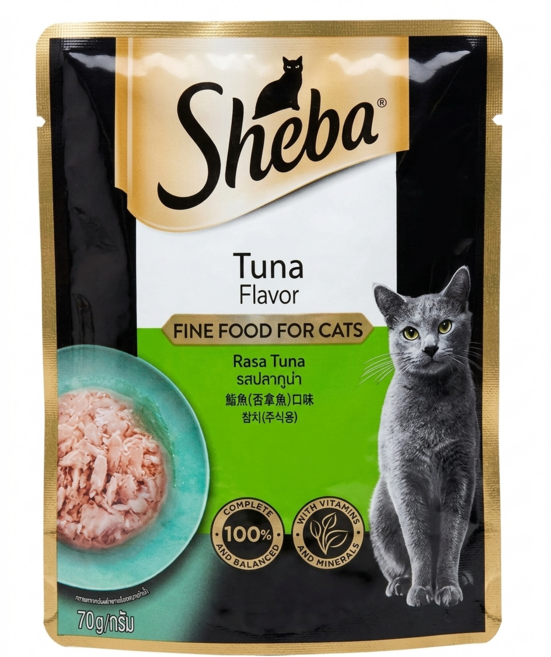 쉬바 고양이 주식 파우치, 참치, 70g, 24개