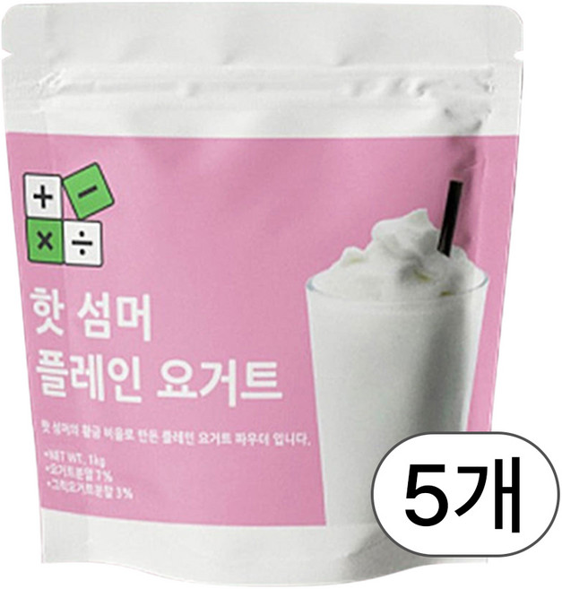 빅트레인 핫섬머 플레인 요거트 파우더, 1kg, 1개입, 5개, 1kg