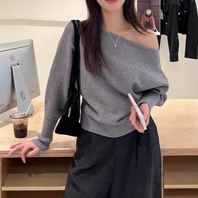 베르슈어 벌룬 소매 보트넥 니트