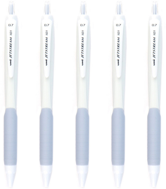 제트스트림 101 볼펜 0.7mm 5개입 (2 option), 1세트, 화이트 (8809973119700)