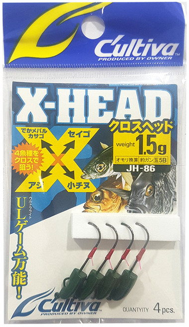 오너 컬티바 JH-86 크로스헤드 X-HEAD 볼락지그헤드, 1개