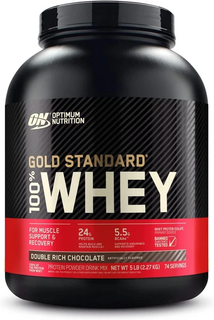 OPTIMUM 옵티멈 ON GS 100% 웨이 프로틴 파우더 2.27kg 더블 리치 초콜릿 WPI, 1g, 1개 - 쿠팡