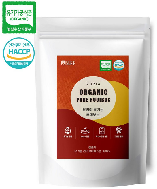 유리아 유기농 퓨어 루이보스티 100% 허브차 삼각티백 미세플라스틱 걱정없는 PLA원단, 3개, 50개입, 1.2g