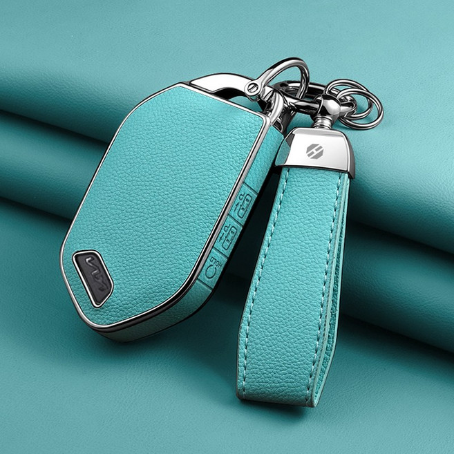 HAKO 소프트2.0 가죽TPU 차키케이스+키홀더 (5버튼/7버튼), K-13 (7버튼), 민트블루