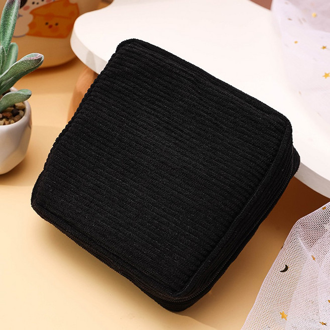 해즈잇 중학생 코듀로이 다용도 화장품 생리대 사각 파우치