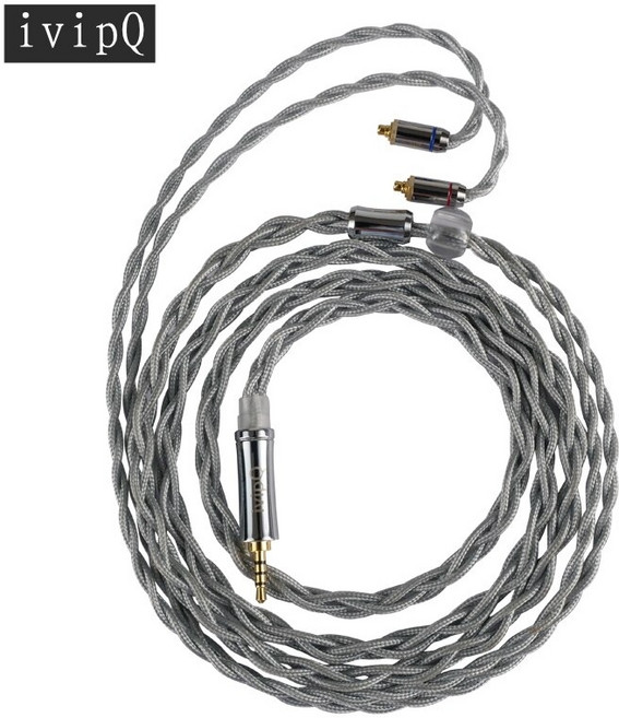 혼케이블 n5005 케이블 Ivipq 4 코어 단결정 구리 실버 플랫 헤드셋 업그레이드 케이블 mmcx2pin 이어폰 와이어 bl03 bl05 m1 pro senfer dt6, 2.5mm 0.78mm 2핀, 1개
