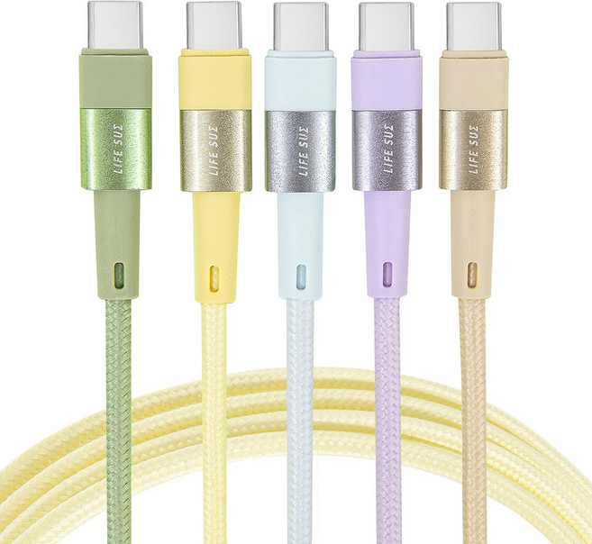 라이프썸 C to C 타입 60W 고속충전 케이블 1.5M 5종, 1개, 샌드, 150cm