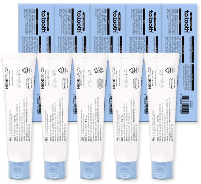 약국전용 천연 무불소 키즈 어린이치약, 5개, 70g