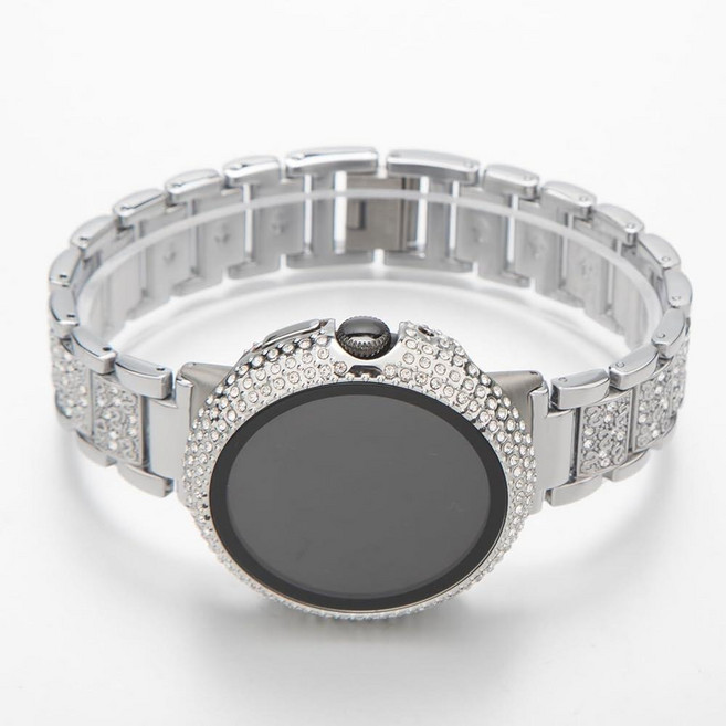 Mtozon 구글 픽셀 3 41mm/픽셀 2/픽셀 시계와 호환되는 케이스가 있는 블링 밴드 여성용 메탈 라인스톤 고급스러운 드레시 교체용 손목 밴드 실버