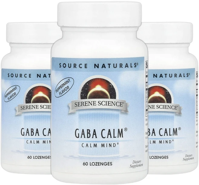 소스내추럴스 Serene Science 가바 GABA Calm 페퍼민트 사탕 60정 2+1, 60회분, 3개 - 쿠팡