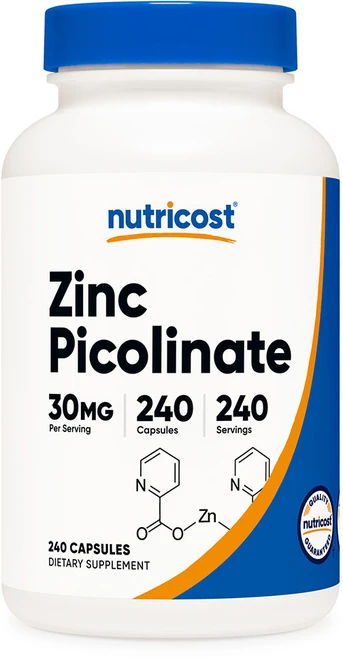 Nutricost 아연 피콜리네이트 30mg, 240정, 1개 - 쿠팡