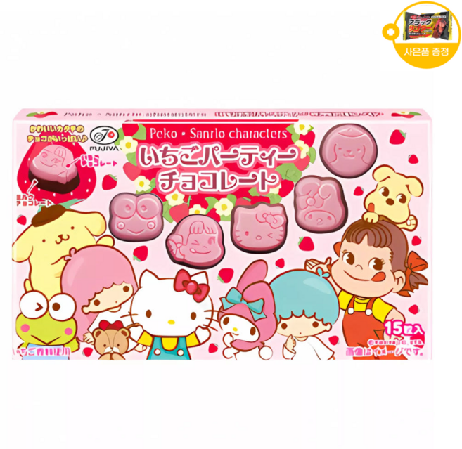 후지야 산리오 딸기 파티 초콜릿 일본 초콜릿 사은품 추가증정, 1개, 40g