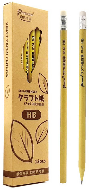 Pencom尚禹 HB牛皮紙鉛筆-12支 (KP-60)，書寫滑順、握感舒適，學生辦公皆適用, 1個
