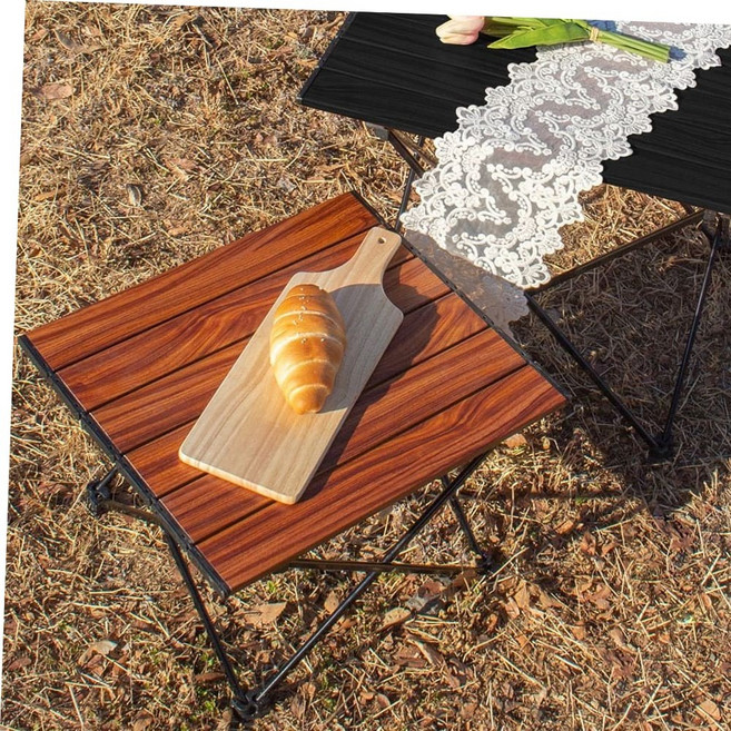 캠핑 초경량 알루미늄 접이식 롤테이블, 블랙