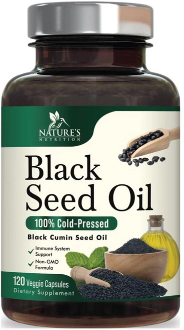 Nature's Nutrition 네이쳐스 뉴트리션 블랙 씨드오일 1000mg 120 정 2팩, 120정, 2개 - 쿠팡