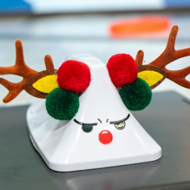 몽스오토 크리스마스 샤크루돌프 에디션 차량용 장 안테나 샤크안테나 스티커, 화이트루돌프