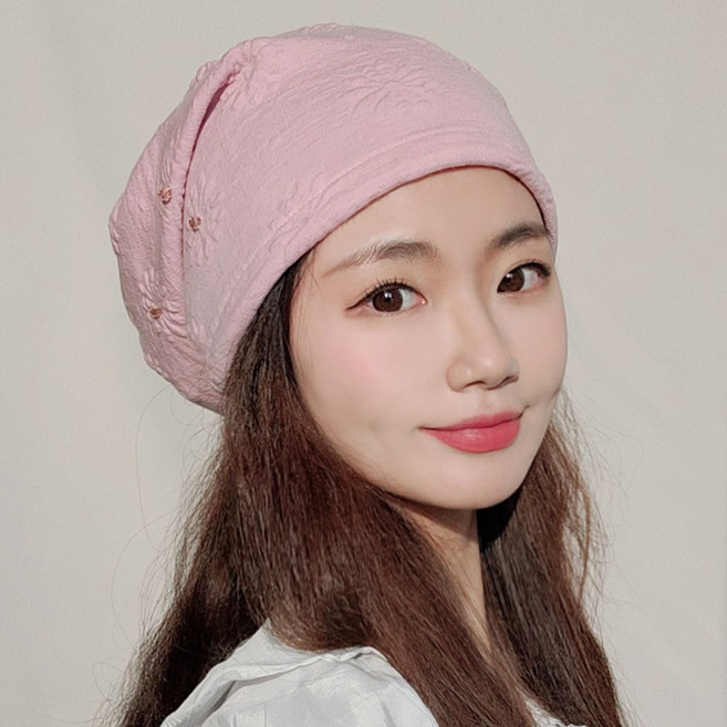 이코마켓 국산 큐빅플라워 봄 여름 가을 겨울 밴딩 여성 두건비니