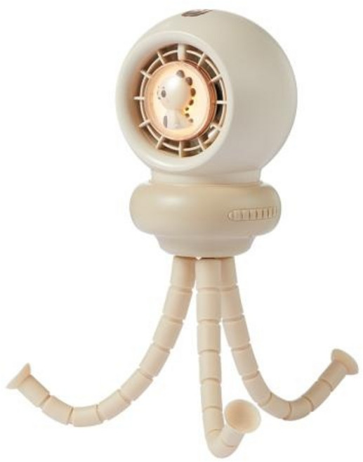 (프롬비) 베베쿨 문어발 자동회전 유모차선풍기 (FG260), 베이지, FG260