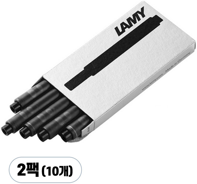 라미 T10만년필전용 일회용 카트리지, 검정, 10개