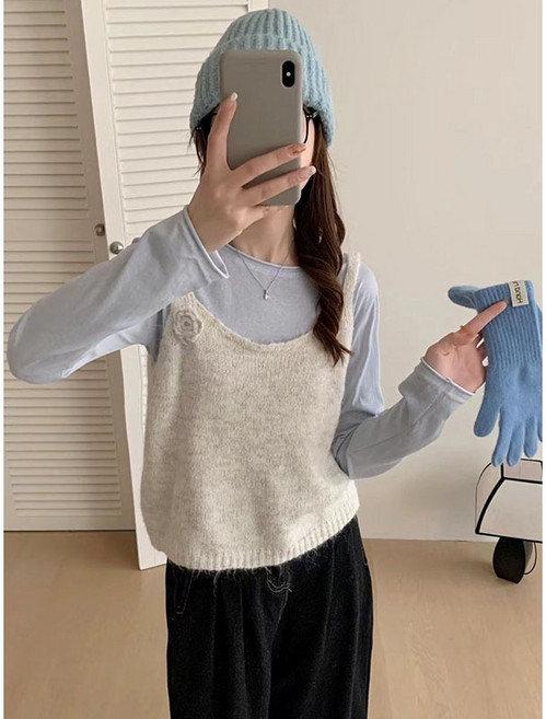 여성 패션 레이어드 조끼 사계절 캐주얼 솔리드 뷔스티 민소매 베스트 트렌디 코디용 숏 나시 상의 WMY