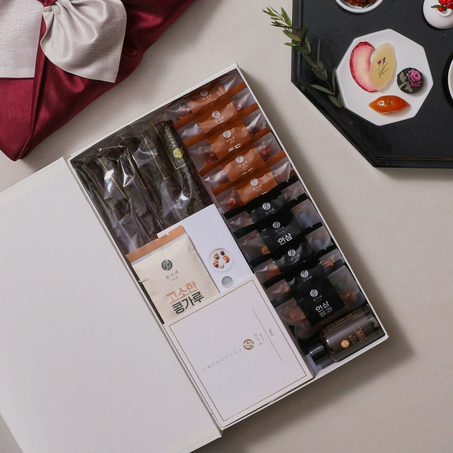 봄나래 국산 도라지정과 혼합세트2호 250g 부모님 상견례 선물, 꽃나비매듭, 하늘, 1세트