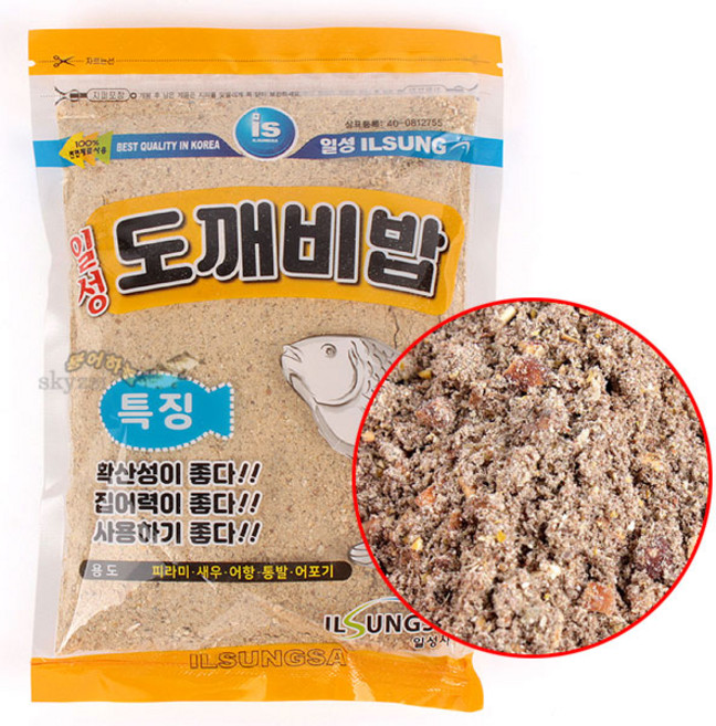 [붕어하늘] (8)일성 도깨비밥 집어제/떡밥/집어제/유인제/낚시/순식물성 주원료/깻묵/콩등/민물/피래미, 1개