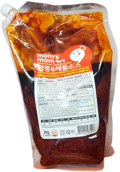 맘스맘 짬뽕해물소스 냉장 2kg 5개 중화소스