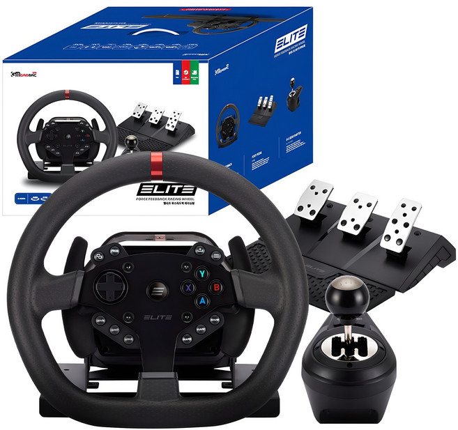 겜맥 엘리트 포스 피드백 레이싱 휠, KMP5-117, 1개