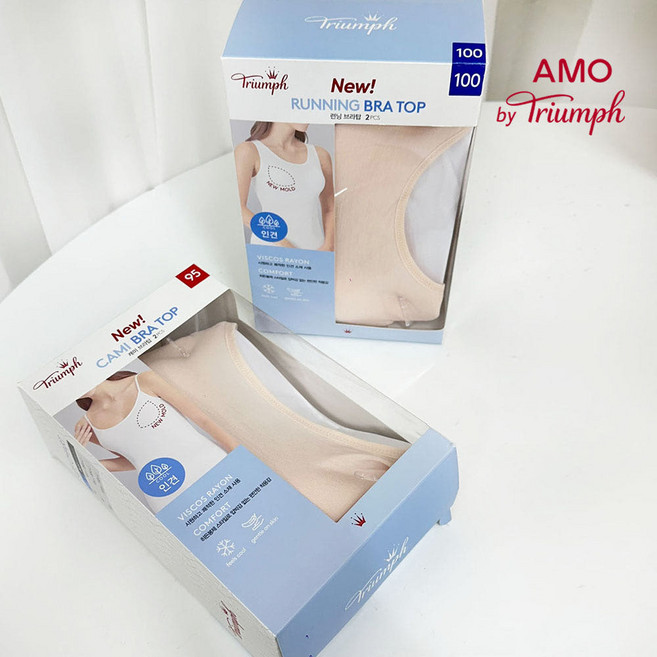 아모 트라이엄프 여성용 인견 브라런닝 끈나시2p