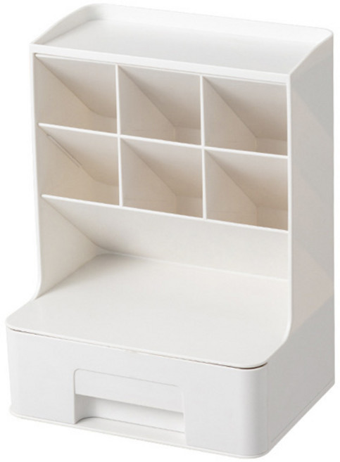 라라하우스 디바이더 데스크 오거나이저 수납 정리함, 화이트 불투명, 1개