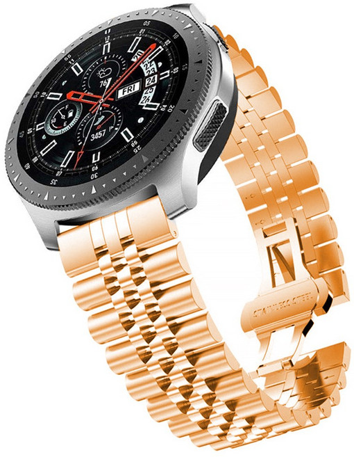 GATETOCN 갤럭시워치 7 울트라 애플워치 S10 호환 메탈스틸 밴드 스트랩, 로즈 골드, 1개
