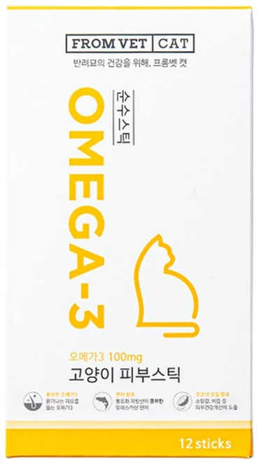 프롬벳 고양이 피부 영양제 오메가3 12g x 12p, 12개, 피부 건강 - 쿠팡