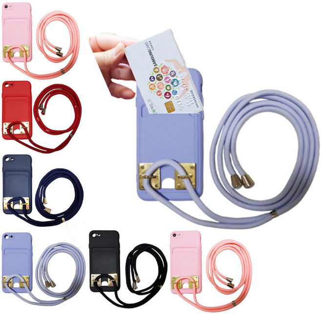 갤럭시 노트20 (N981) 휴대폰 목걸이줄 카드수납 파스텔 실리콘 스트랩 목걸이 카드포켓 일체형 길이조절 분실예방 칼라 젤리 케이스 튼튼한 로프줄 세트