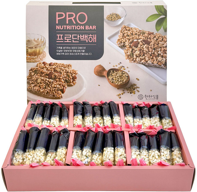 한터식품 프로단백해 영양바 견과류바 세트, 30g, 30개