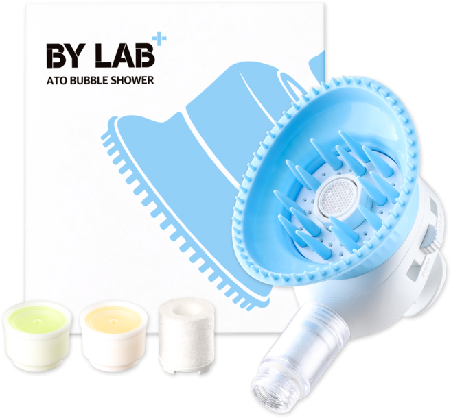 바이랩 아토 버블 샤워기 강아지 목욕 샤워 필터 실리콘 브러쉬 스파 캡슐 피부 각질 보습, 1세트, 바이랩 샤워기 본품 구성