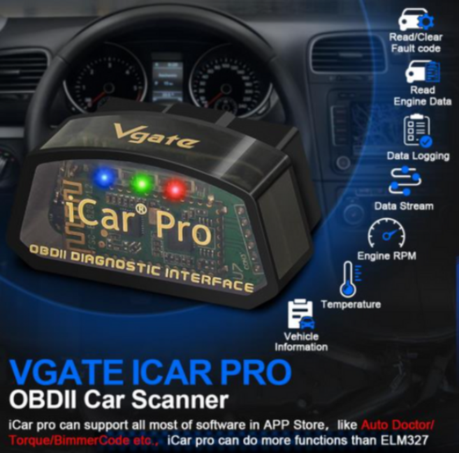 자동차진단기 Vgate iCar Pro 자동차 진단 도구 안드로이드 및 IOS 용 와이파이 블루투스 4.0 ODB2 스캐너용 elm327 V2.3 OBD 2 OBD2, 02 BT3.0, 1개