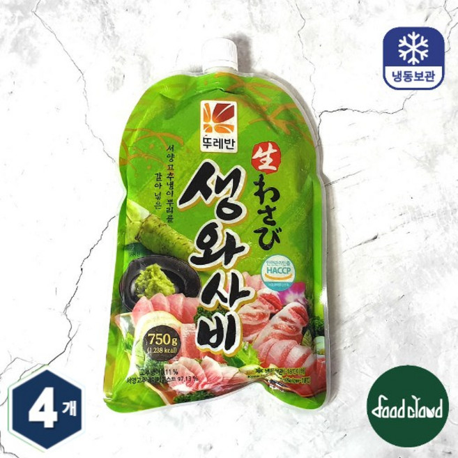 냉동 뚜레반 생와사비 고추냉이, 750g, 4개