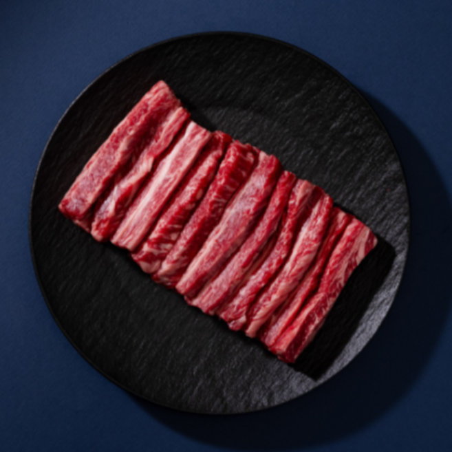 우마음나인 1++NO.9 한우 갈비살 구이용 늑간살 투뿔나인 캠핑 소고기, 1개, 200g