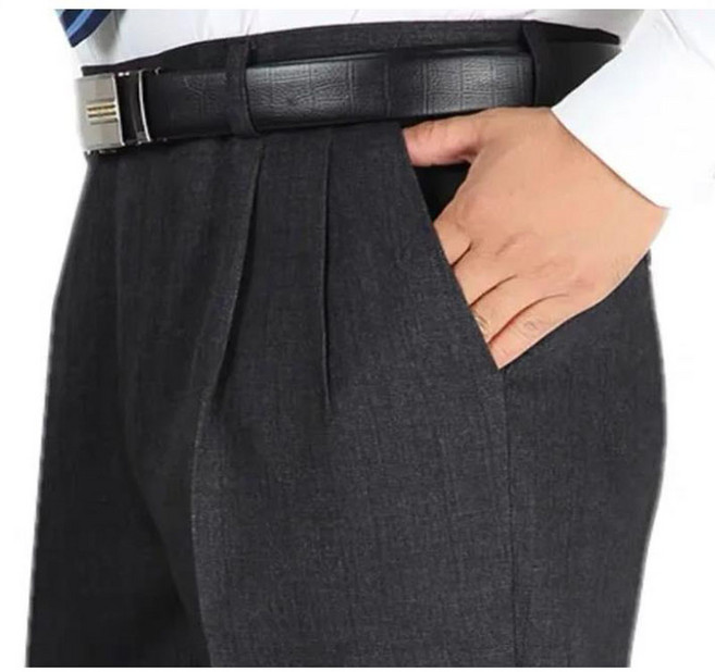 중년 남성 정장 팬츠 봄 여름 얇은 중장년 남자 오피스룩 정장 바지 루즈핏 아빠 팬츠 ZN