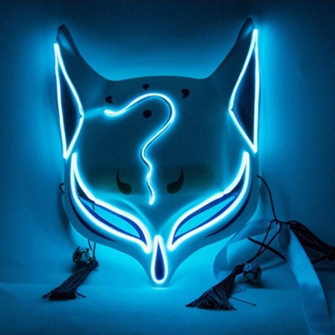發光狐狸面具｜LED發光夜光派對假面道具, 1個