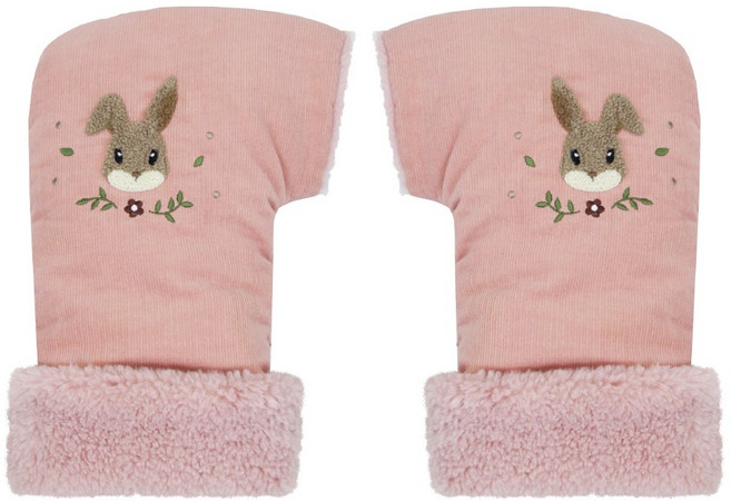 쿵스쿵스 킥보드장갑 유아 어린이 핸드워머 자전거 핸들커버 3중보온 트라이크 장갑, [핑크] 숲속의토끼, 1개