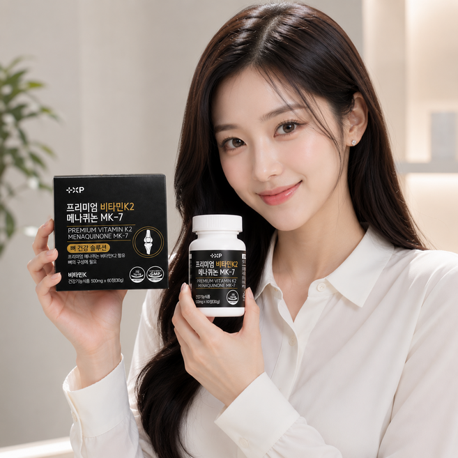 혈관 석회화 칼슘 골감소증 비타민K2효능 MK-7 골다공증 알 약 180mcg, 1개, 60정