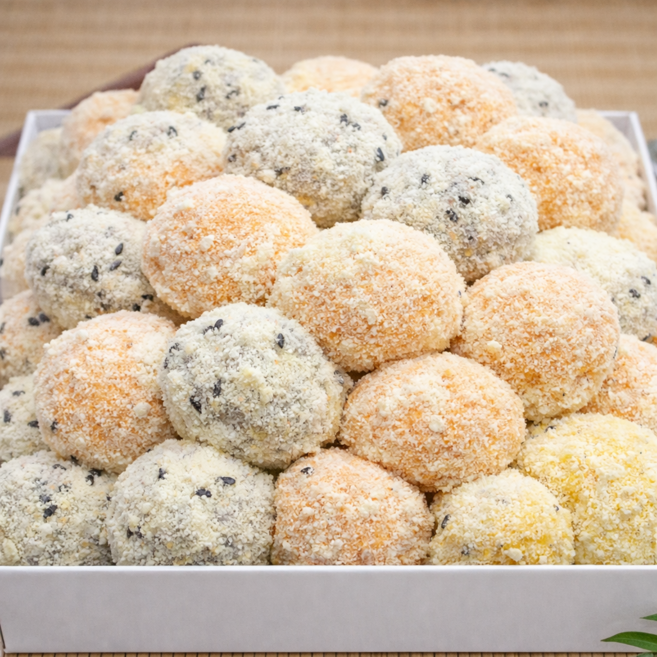 (떡DC몰) 삼색영양경단 견과류듬뿍경단 찹쌀떡 (20g150알) 굳지않는떡 선물용 행사떡, 3박스, 3kg