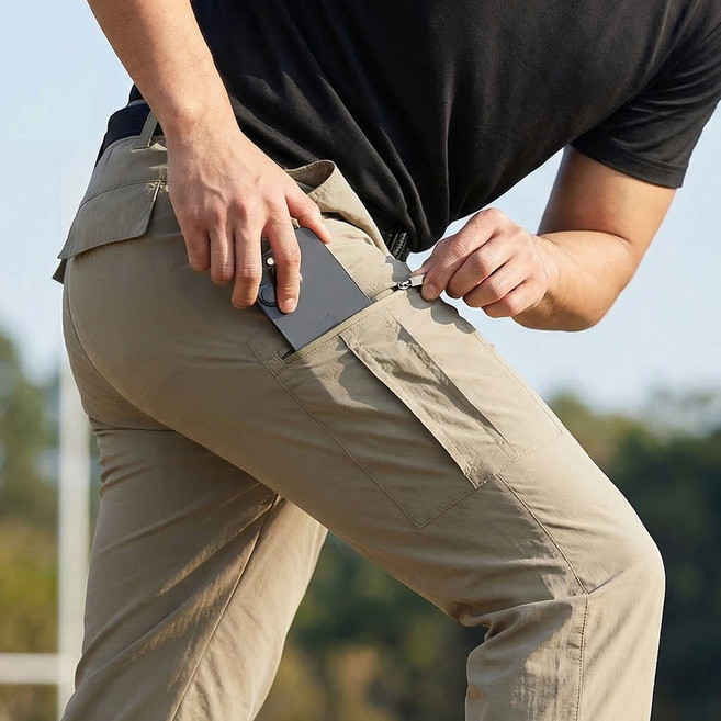 여름 타슬란 카고 작업복 바지 등산 팬츠 기능성 아웃도어 하의 전술 바지